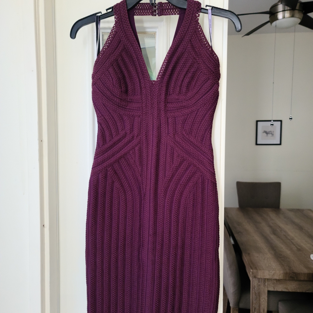 Herve Leger Purple Midi Dress